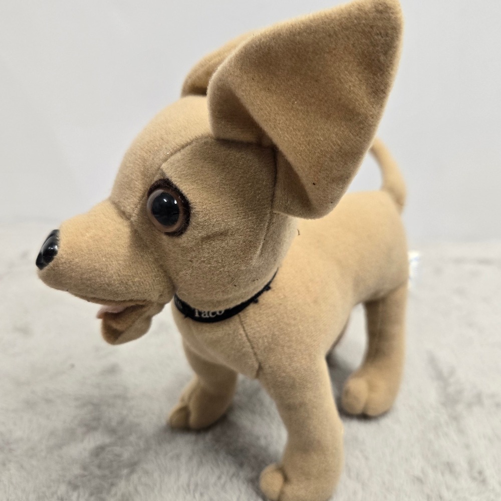Vintage Taco Bell Chihuahua Plush Toy 6" Tan Dog Collectible 90s Advertising